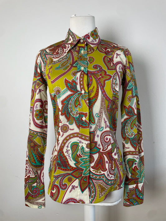 Vintage Emilio Pucci Abstract Silk Shirt Multicolor 40/L