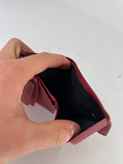 Vintage Dior Leather Wallet Red