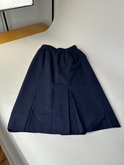 Vintage Burberry Wool Skirt Navy Blue M