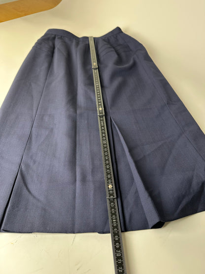 Vintage Burberry Wool Skirt Navy Blue M