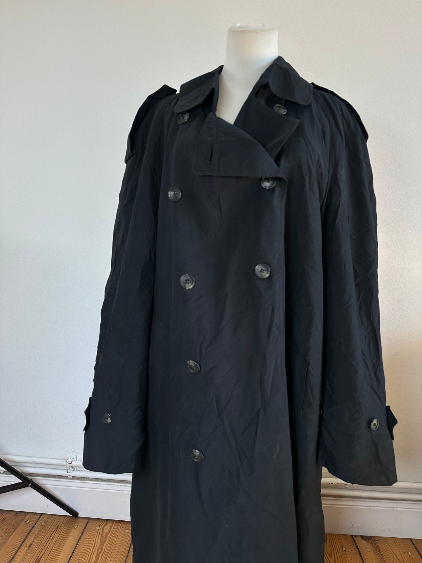 Vintage Dior Men's Microfiber Trenchcoat Black XL