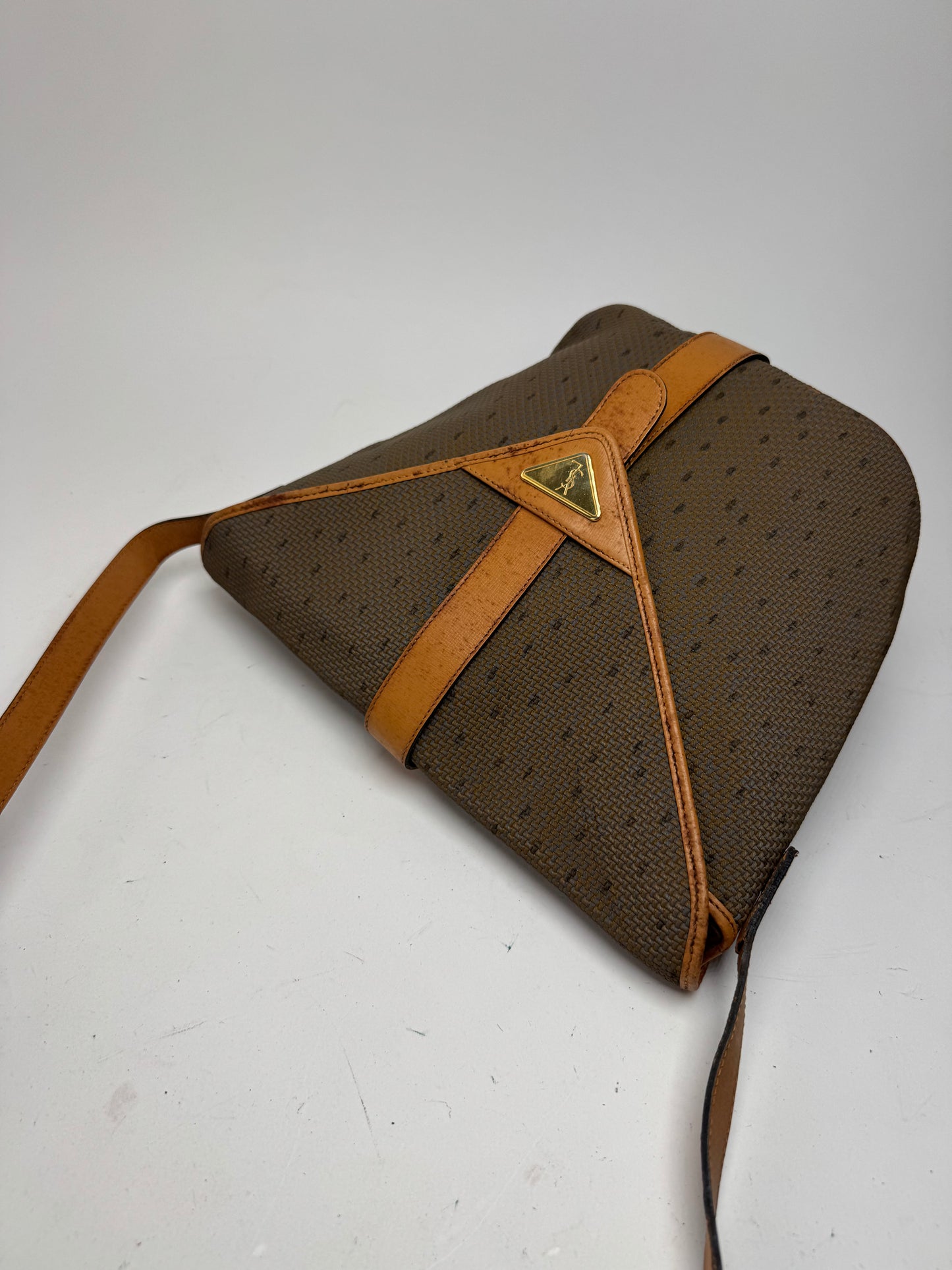 Sac vintage Yves Saint Laurent marron gris Marron