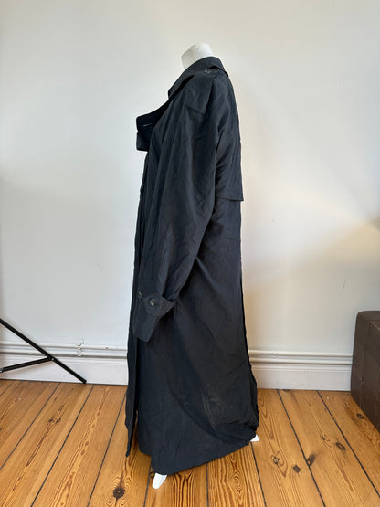 Vintage Dior Men's Microfiber Trenchcoat Black XL