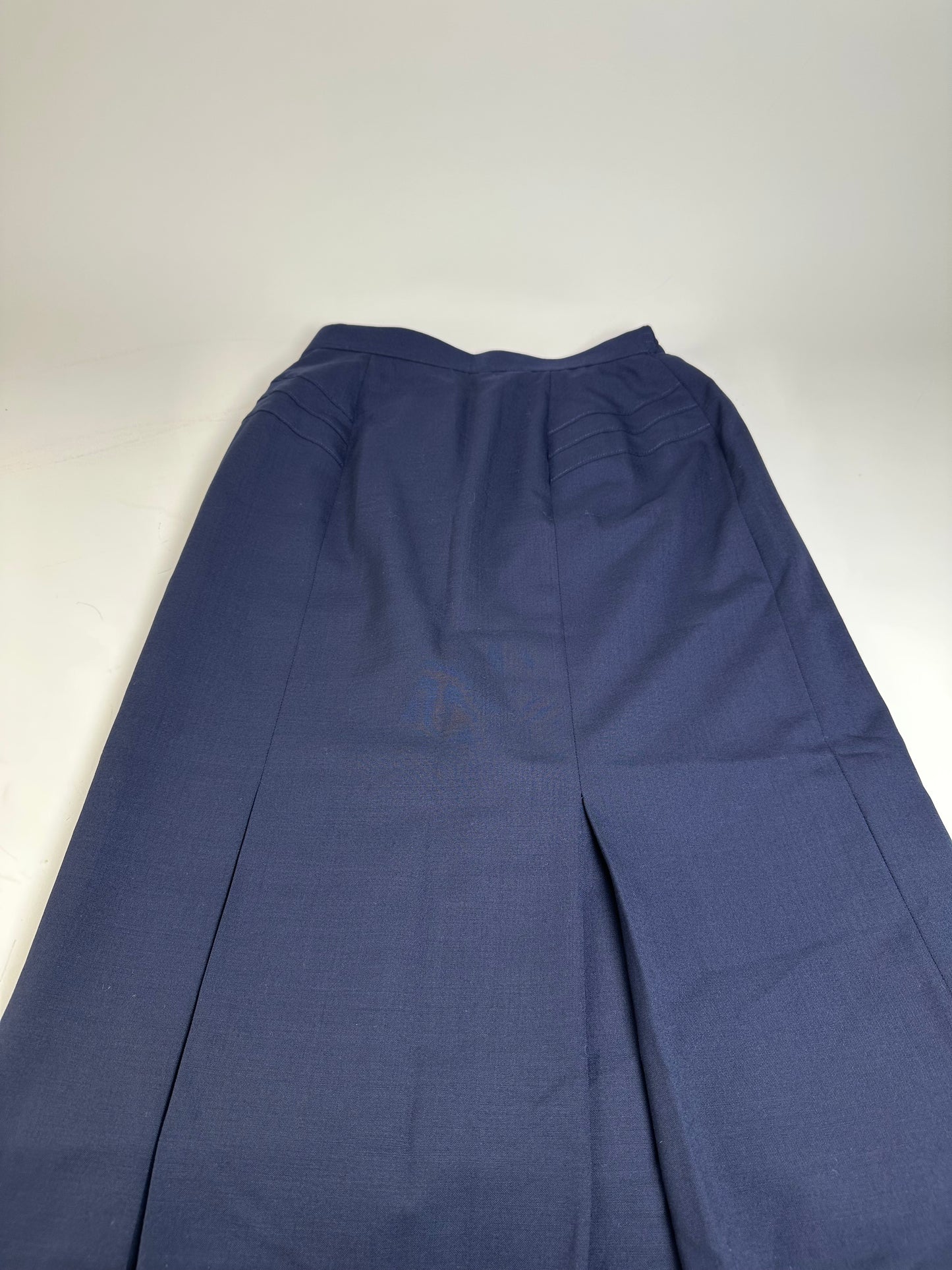 Vintage Burberry Wool Skirt Navy Blue M