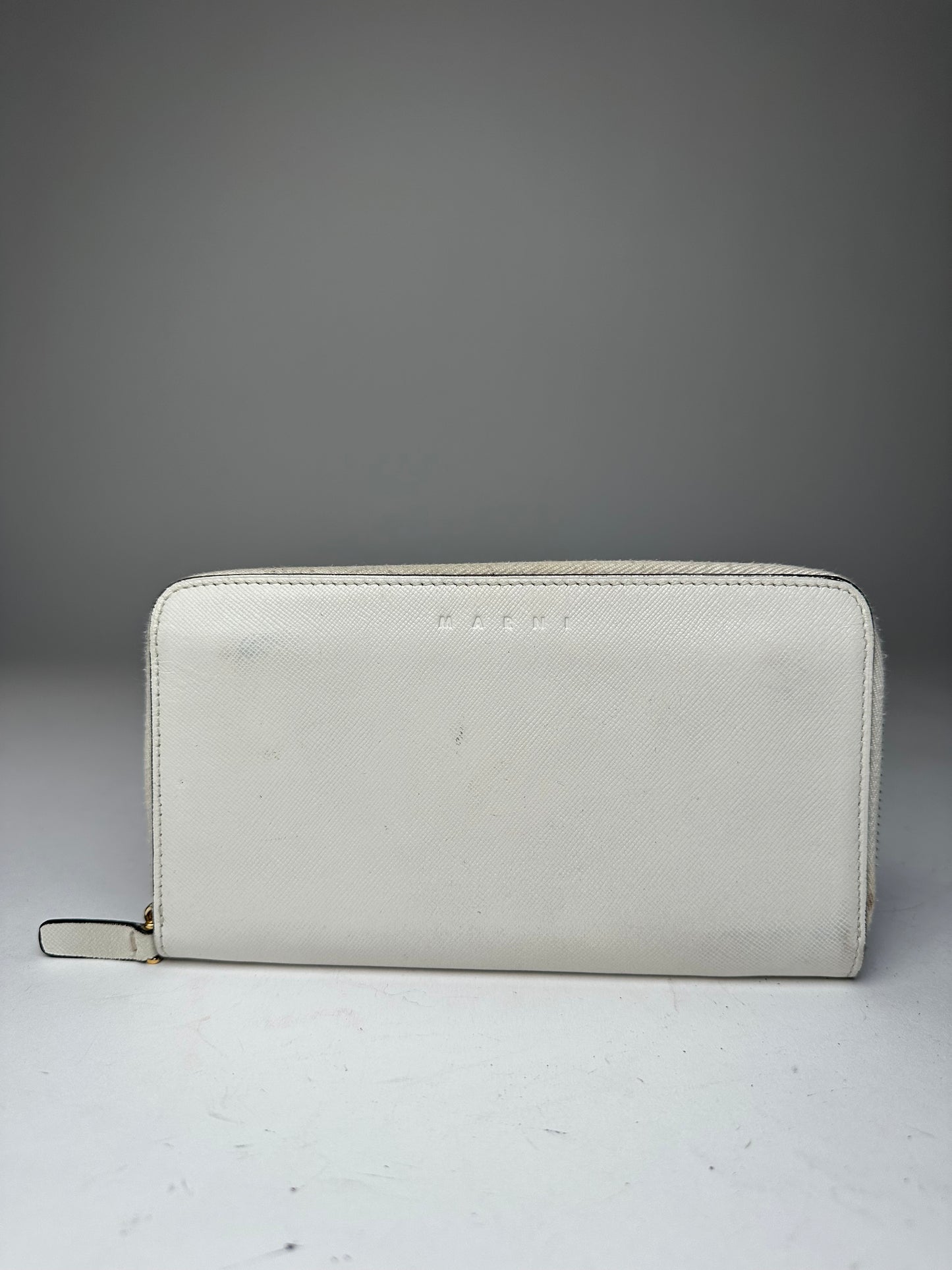 Vintage Marni Zippy Leather wallet White
