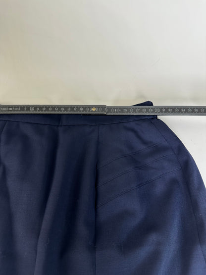Vintage Burberry Wool Skirt Navy Blue M