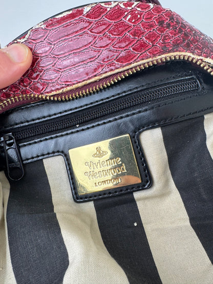 Vintage Vivienne Westwood Crocodile Emblossed Handbag Purple