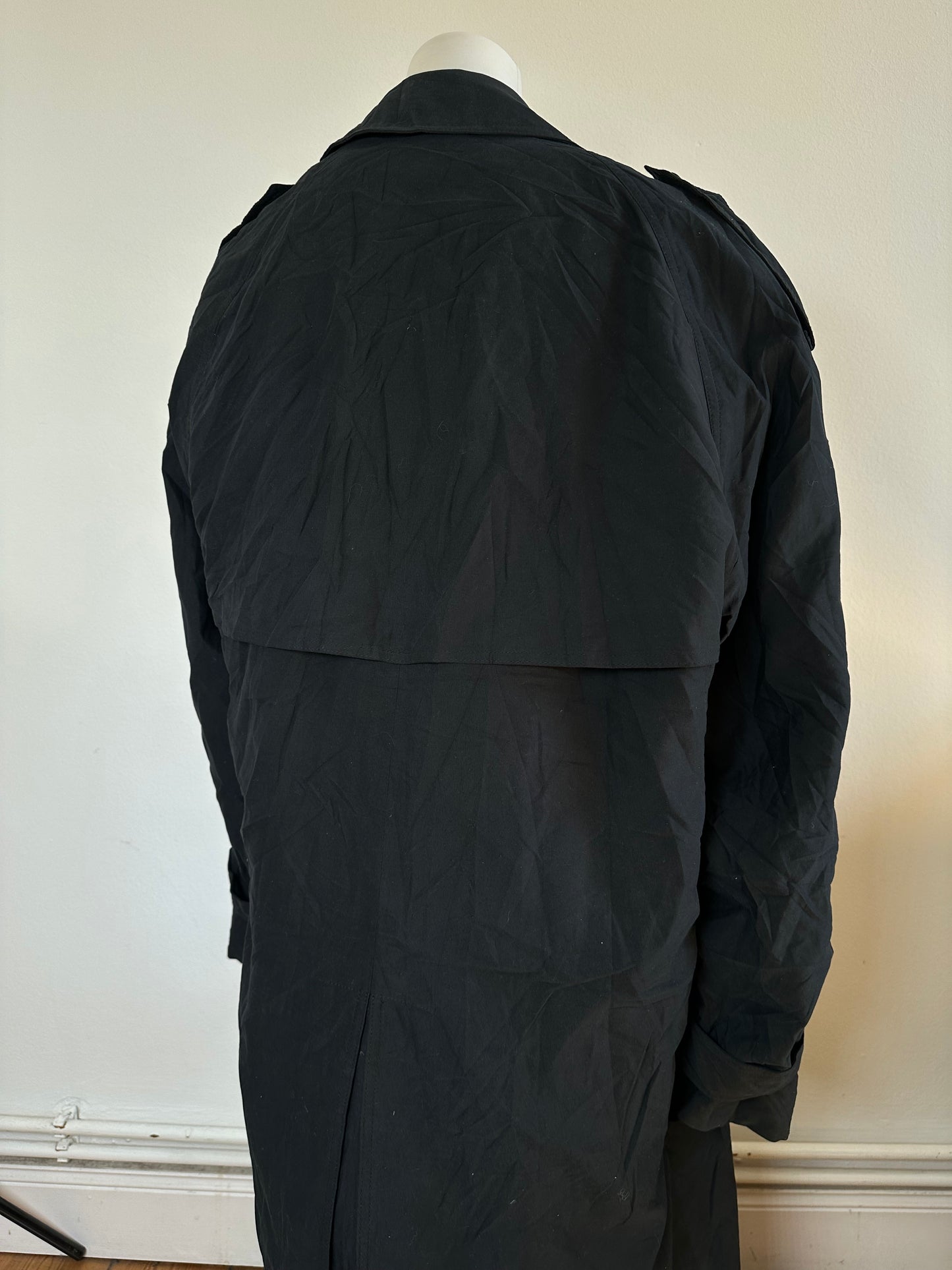 Vintage Dior Men's Microfiber Trenchcoat Black XL