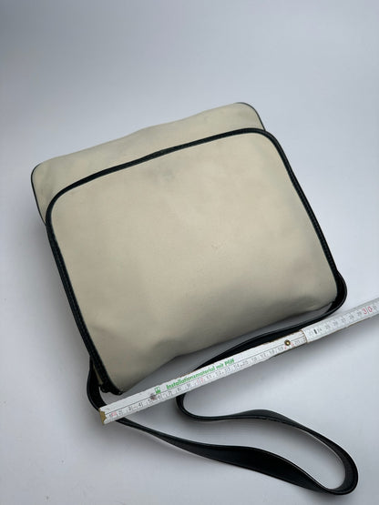 Vintage Loewe Canvas Leather Shoulder bag black white