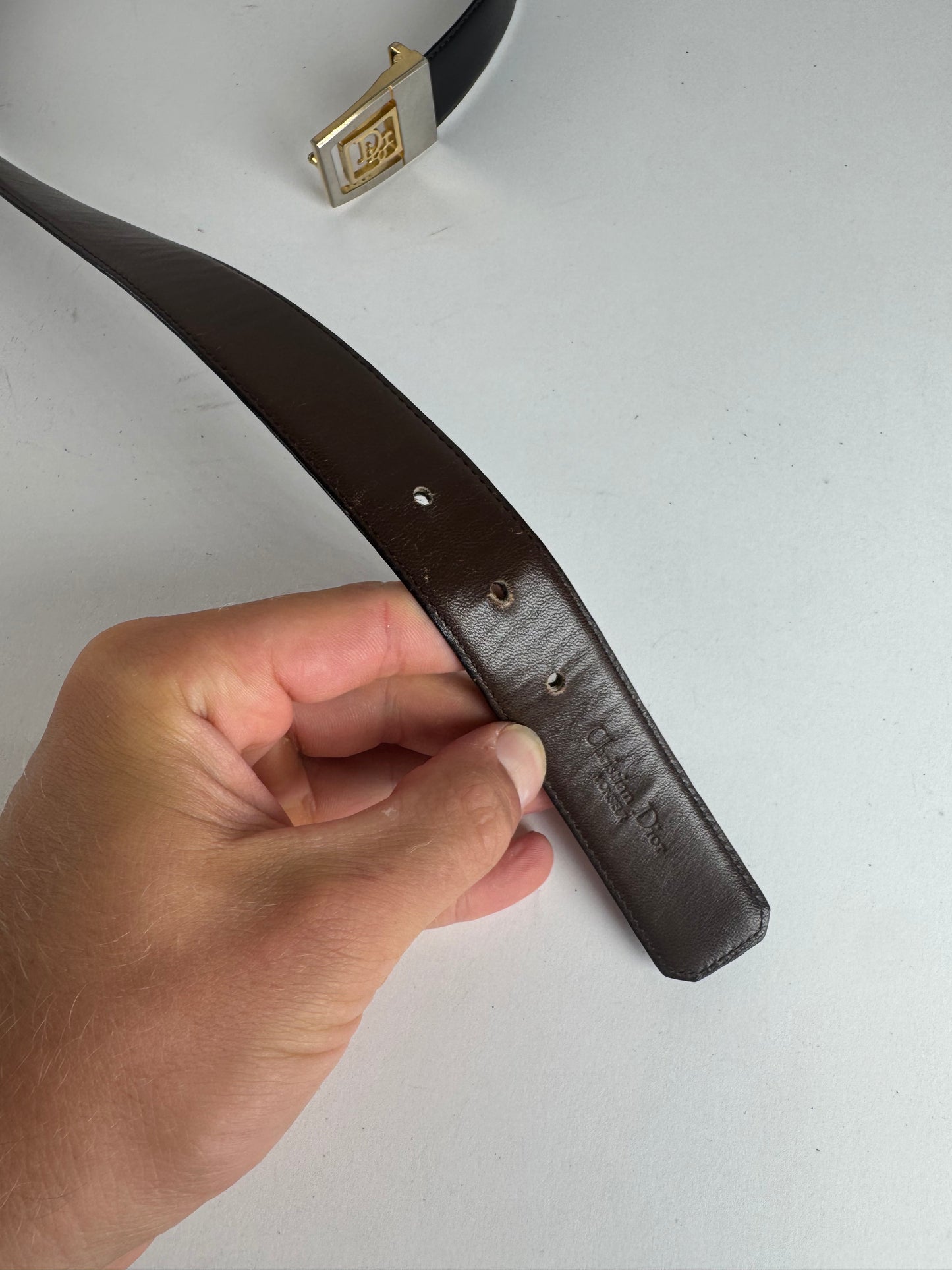 Vintage Dior Leather belt brown