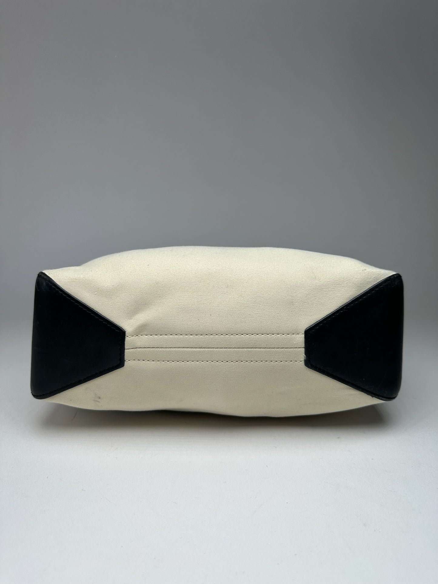 Vintage Loewe Canvas Leather Shoulder bag black white