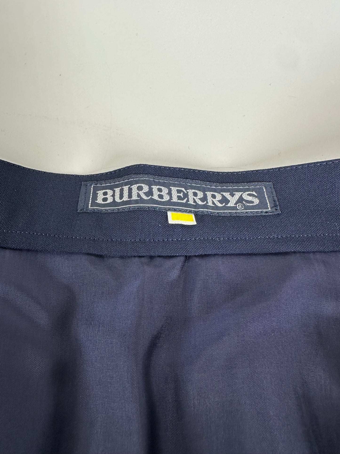Vintage Burberry Wool Skirt Navy Blue M
