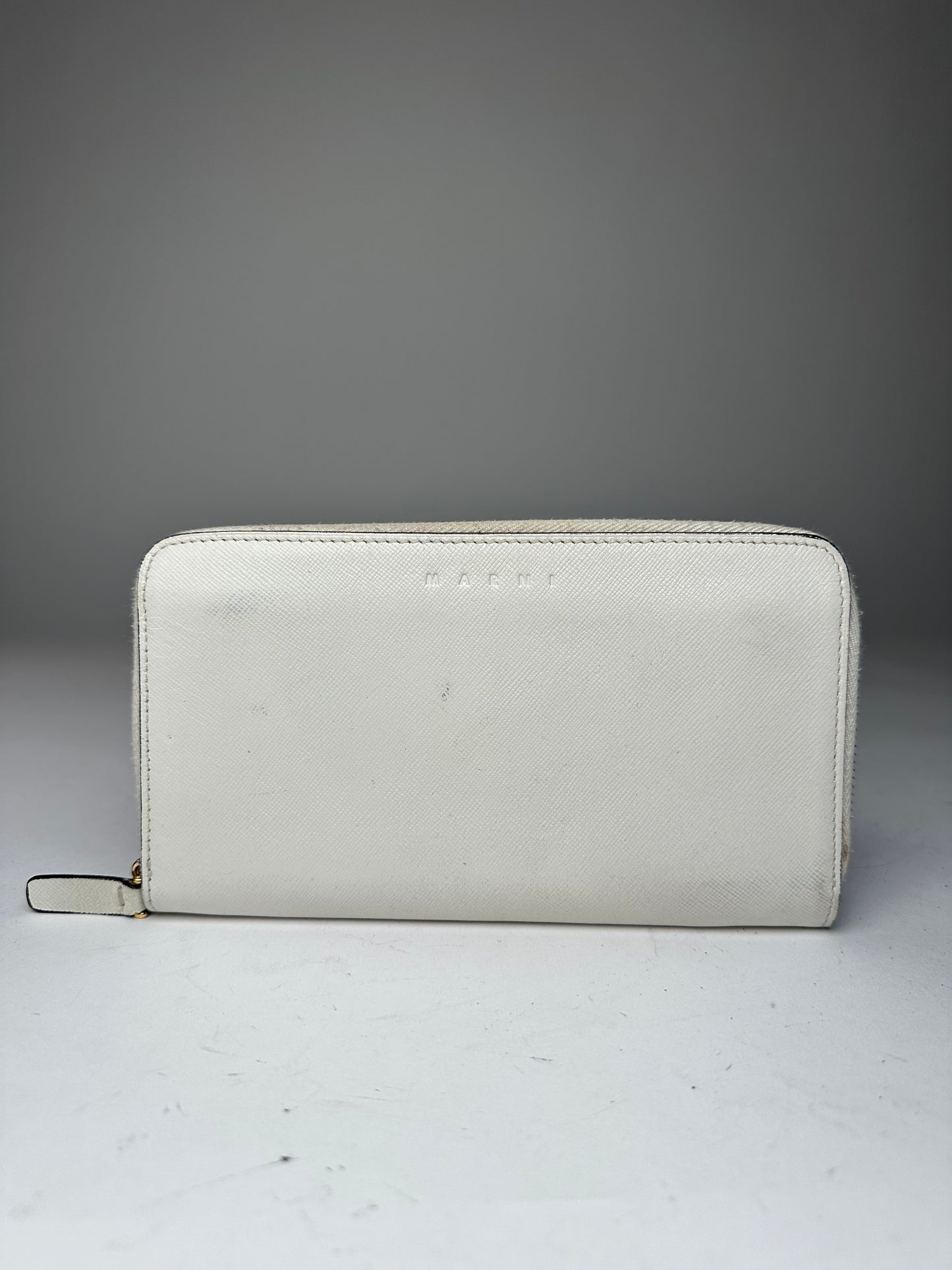 Vintage Marni Zippy Leather wallet White