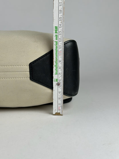 Vintage Loewe Canvas Leather Shoulder bag black white