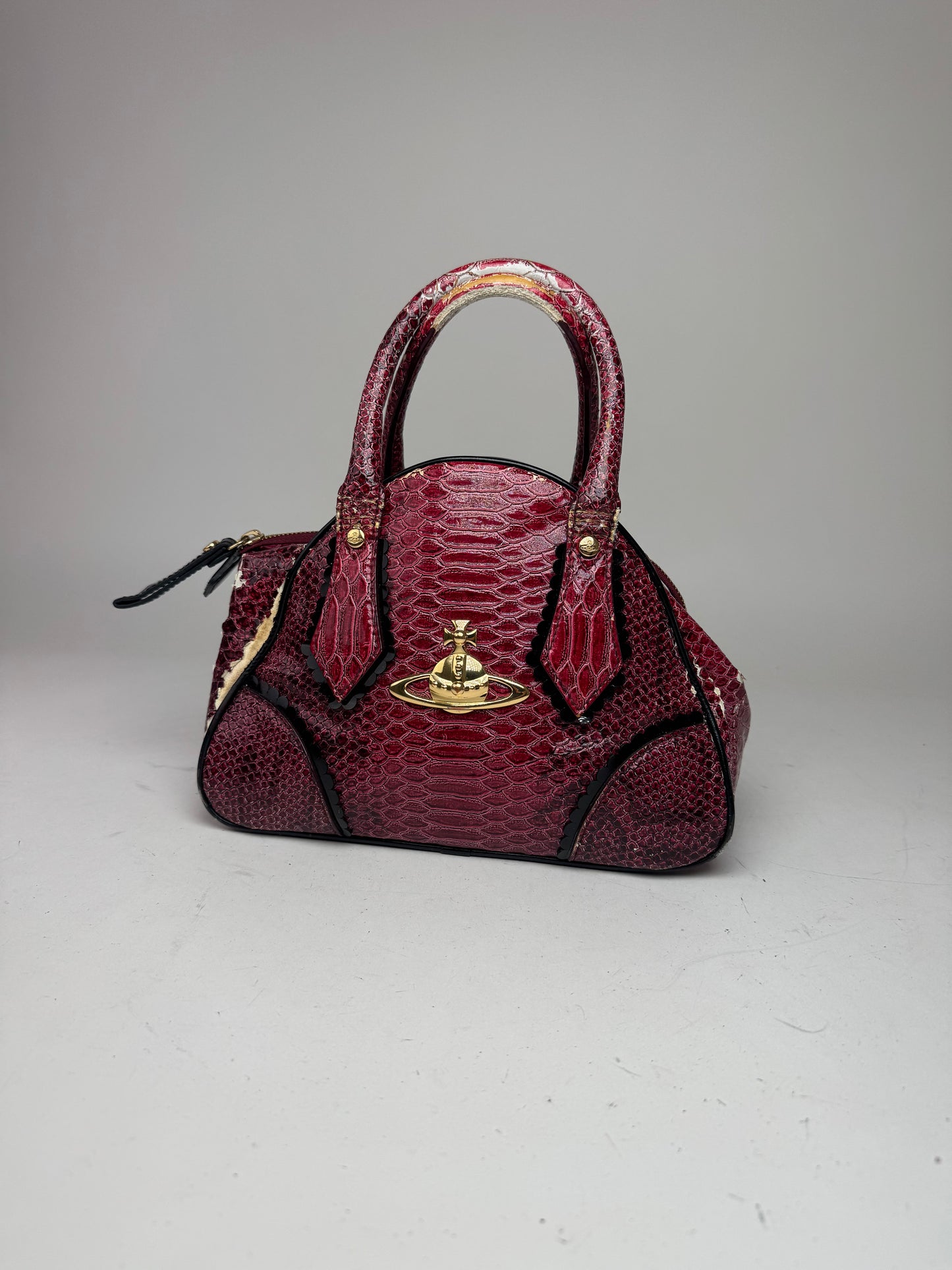 Vintage Vivienne Westwood Crocodile Emblossed Handbag Purple