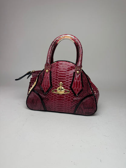 Vintage Vivienne Westwood Crocodile Emblossed Handbag Purple