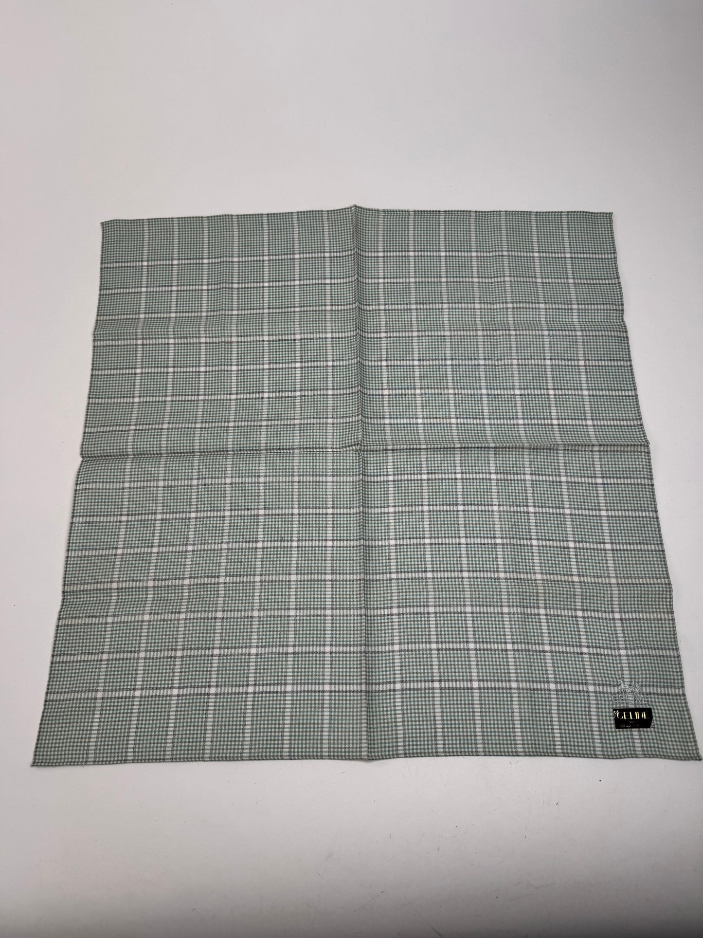 Vintage Celine Checked scarf grey white