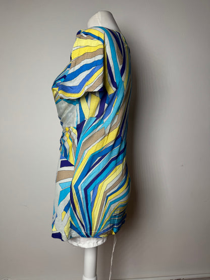 Vintage Emilio Pucci Silk / Viskose abstract Top Blue yellow 40/L