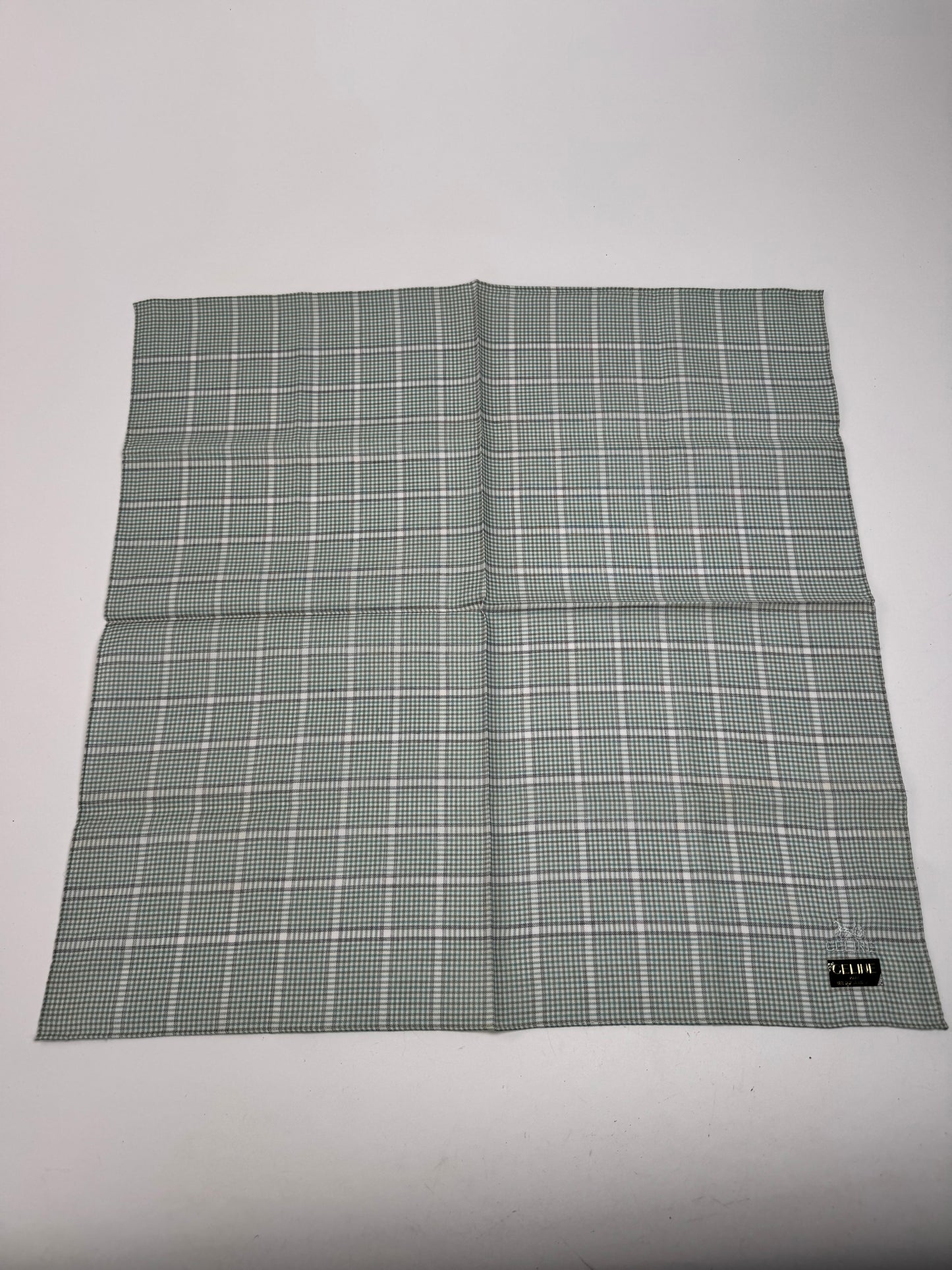 Vintage Celine Checked scarf grey white