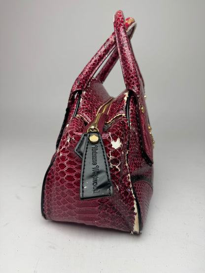 Vintage Vivienne Westwood Crocodile Emblossed Handbag Purple