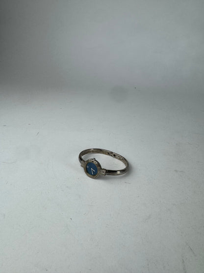 Vintage Yves Saint Laurent Quartz Steel Watch Silver Blue