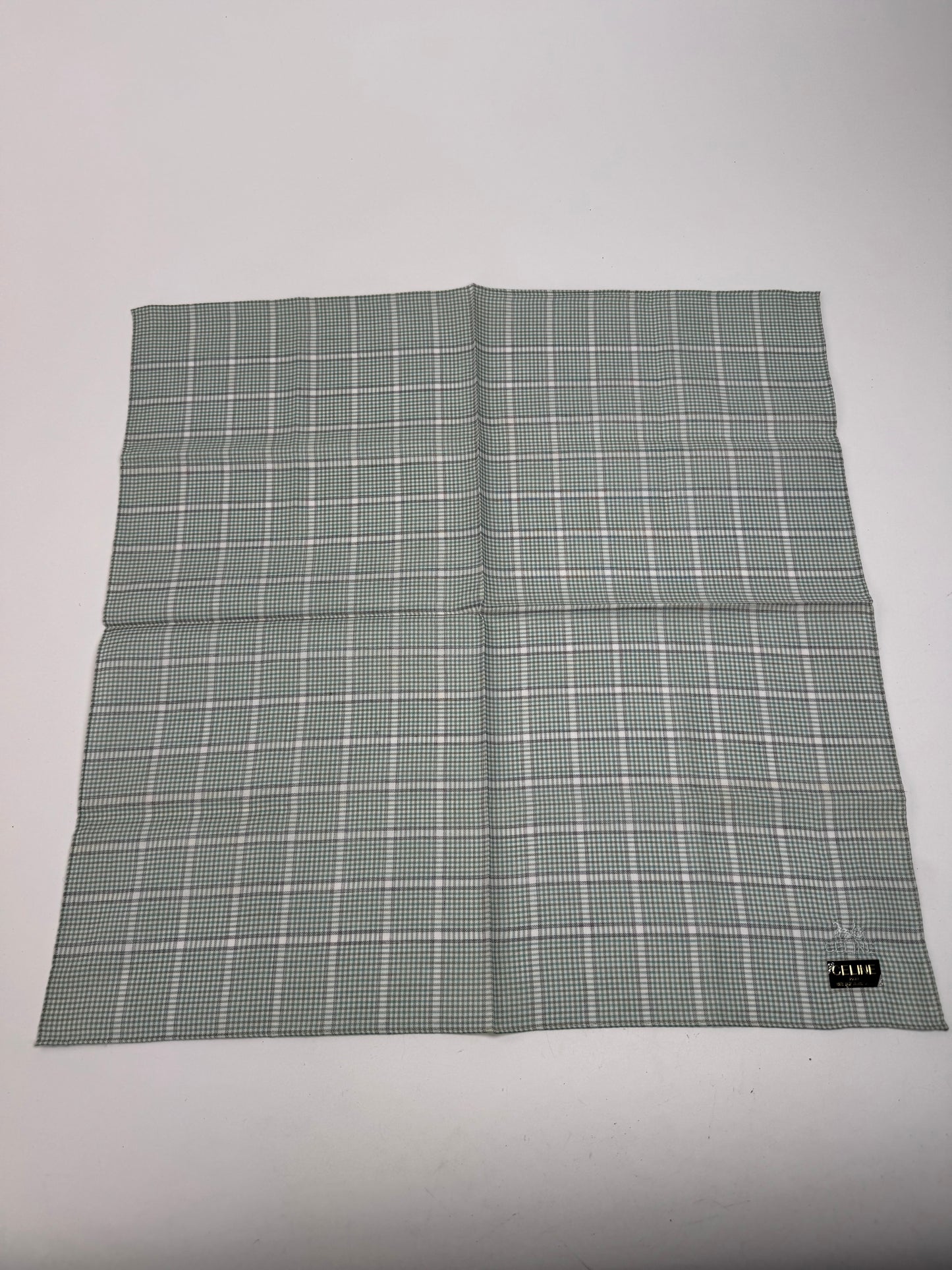 Vintage Celine Checked scarf grey white