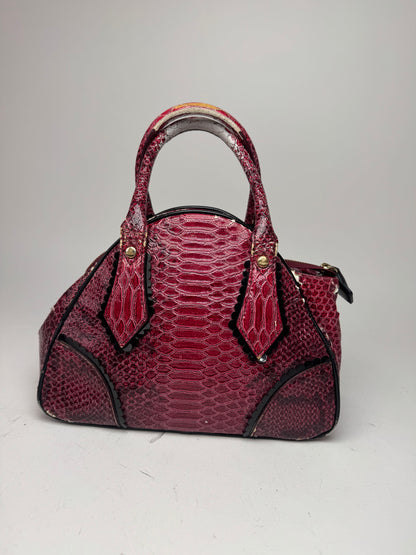 Vintage Vivienne Westwood Crocodile Emblossed Handbag Purple