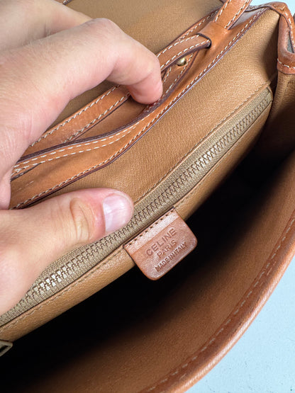 Sac vintage en cuir monogramme Céline Paris marron