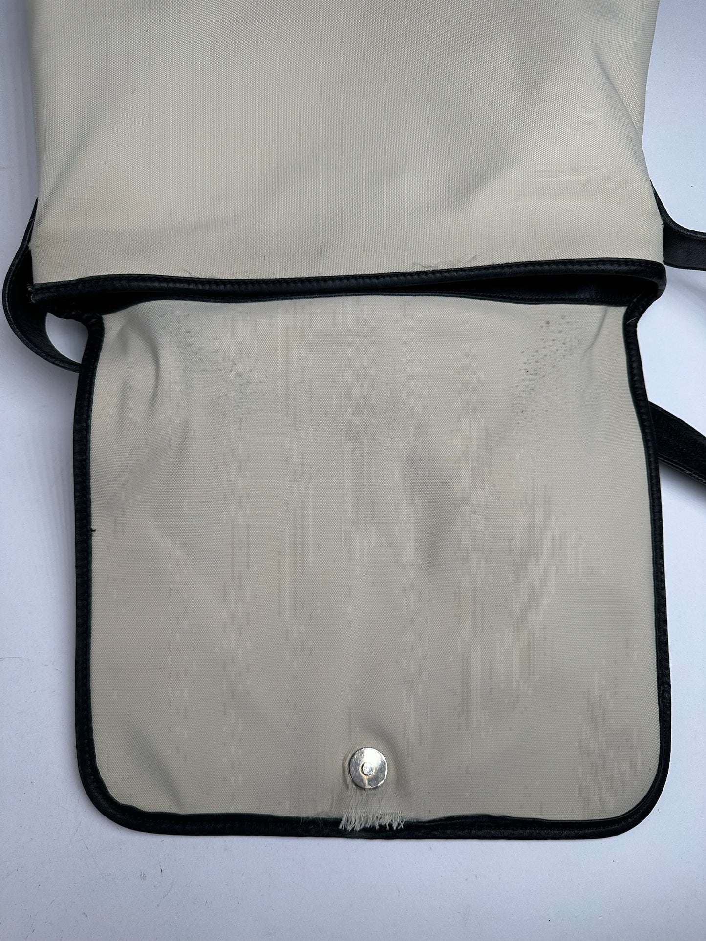 Vintage Loewe Canvas Leather Shoulder bag black white