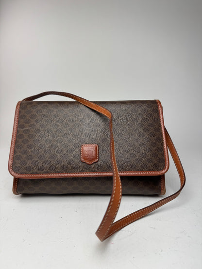 Sac vintage en cuir monogramme Céline Paris marron