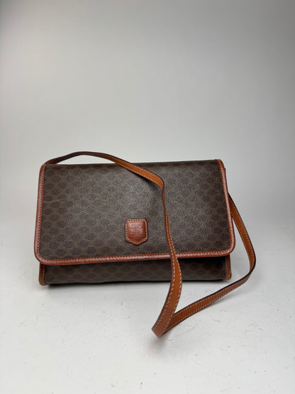 Sac vintage en cuir monogramme Céline Paris marron