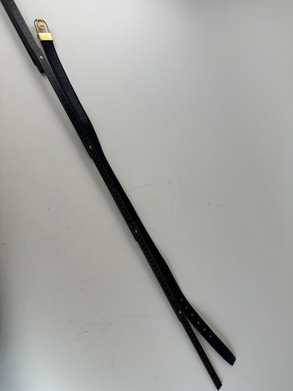 Vintage Celine Triomphe Reversible Leather Belt Black Burgundy 85