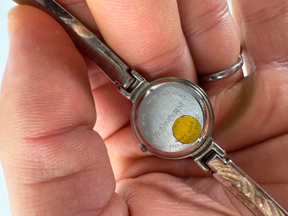 Vintage Yves Saint Laurent Quartz Steel Watch Silver Blue