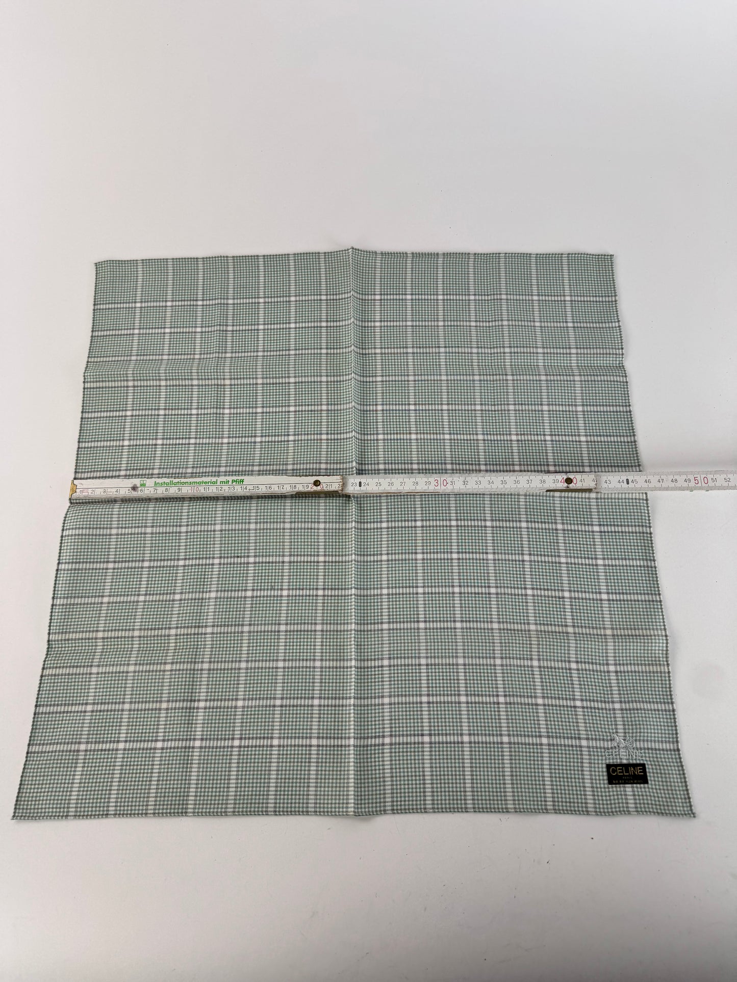 Vintage Celine Checked scarf grey white