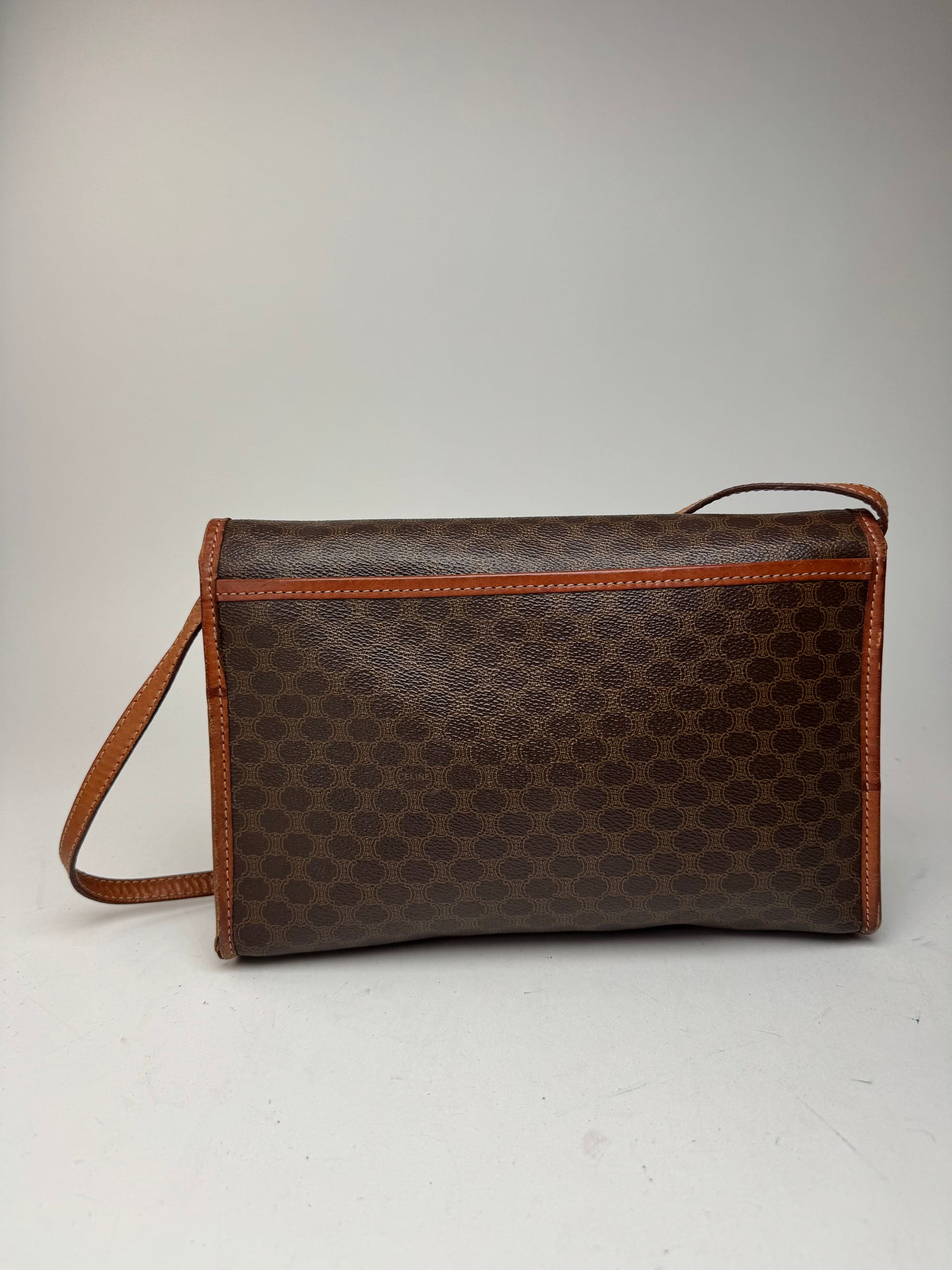 Sac vintage en cuir monogramme Céline Paris marron