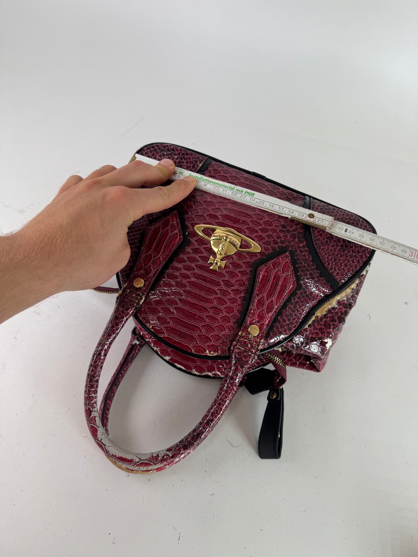 Vintage Vivienne Westwood Crocodile Emblossed Handbag Purple