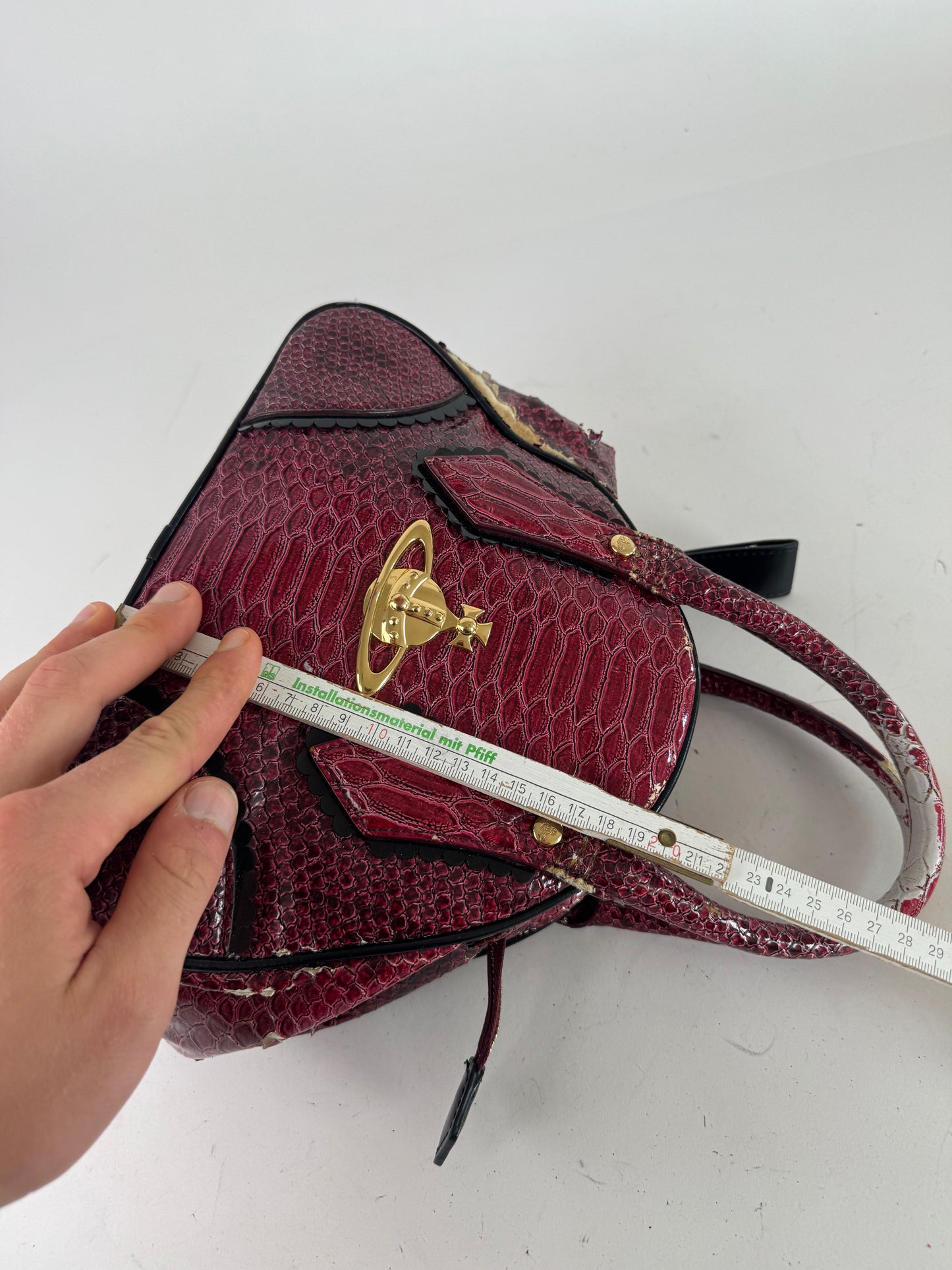 Vintage Vivienne Westwood Crocodile Emblossed Handbag Purple