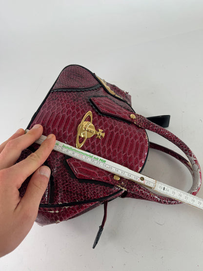 Vintage Vivienne Westwood Crocodile Emblossed Handbag Purple