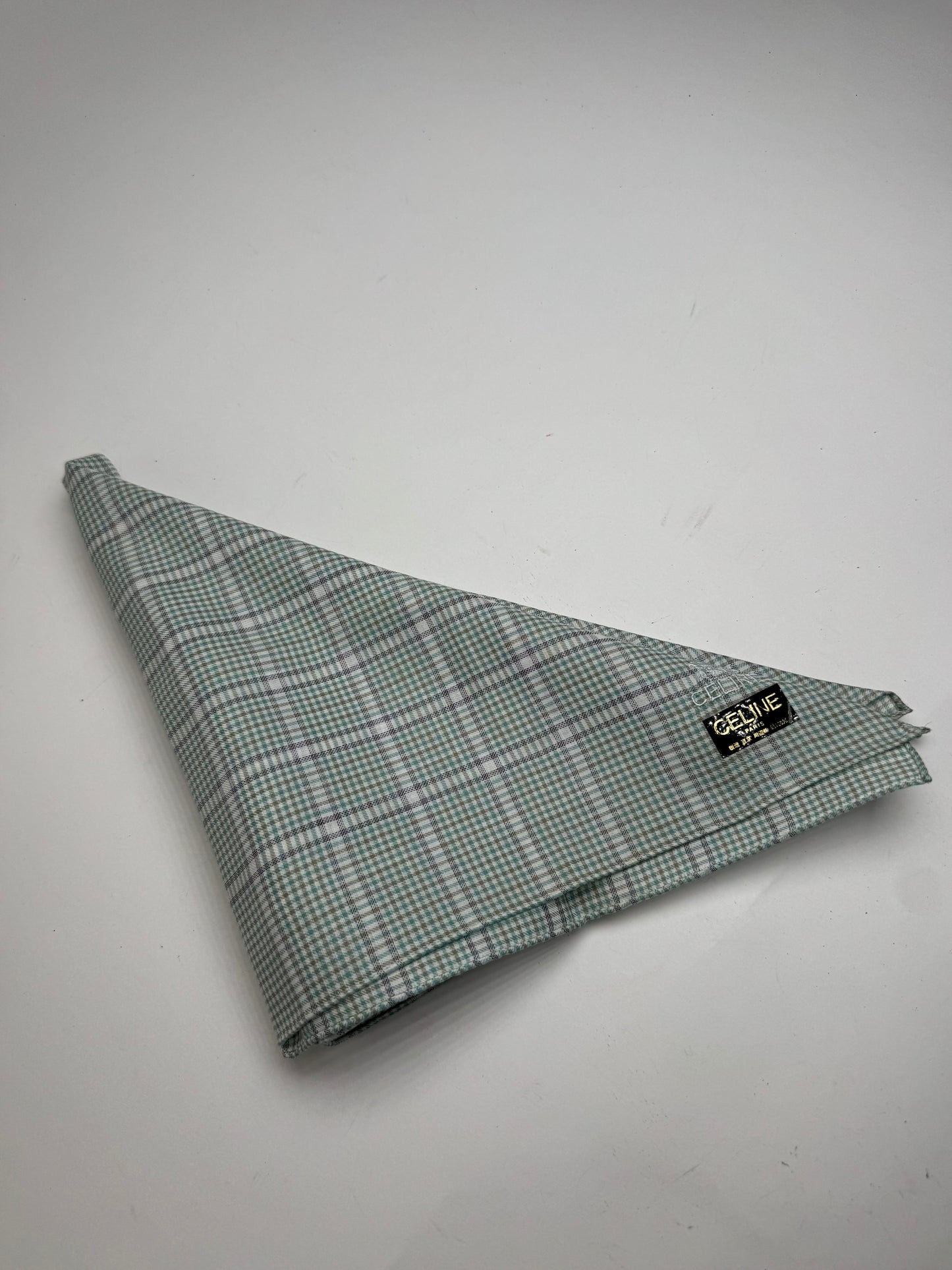 Vintage Celine Checked scarf grey white