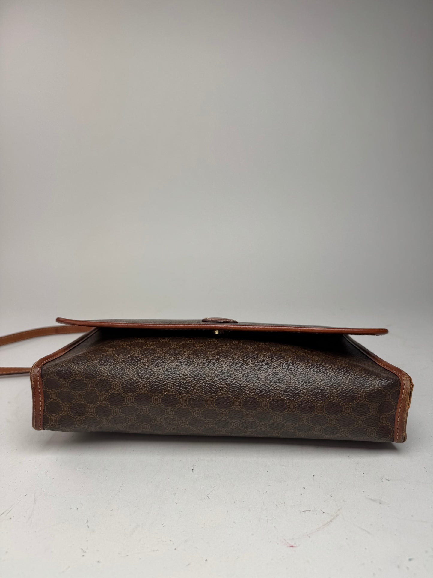Sac vintage en cuir monogramme Céline Paris marron