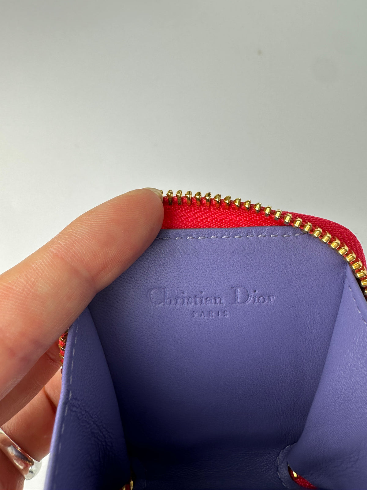 Vintage Dior Patent Leather Zip Wallet Early 2000s Red