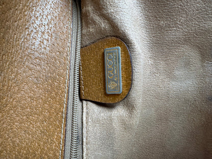 Vintage Gucci GG Monogram Shoulder Bag Brown Gold
