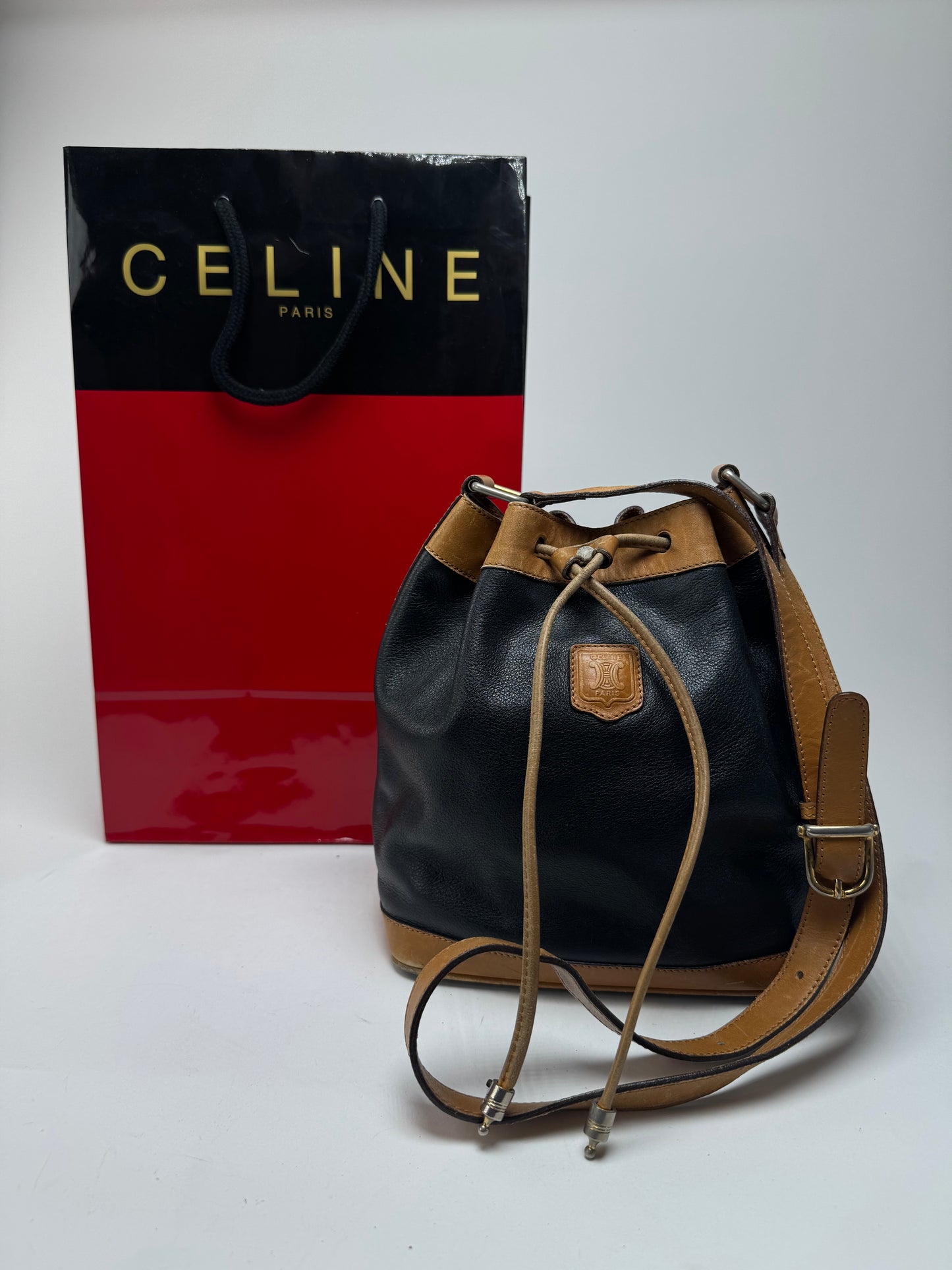 Sac Seau Céline Vintage Noir Marron