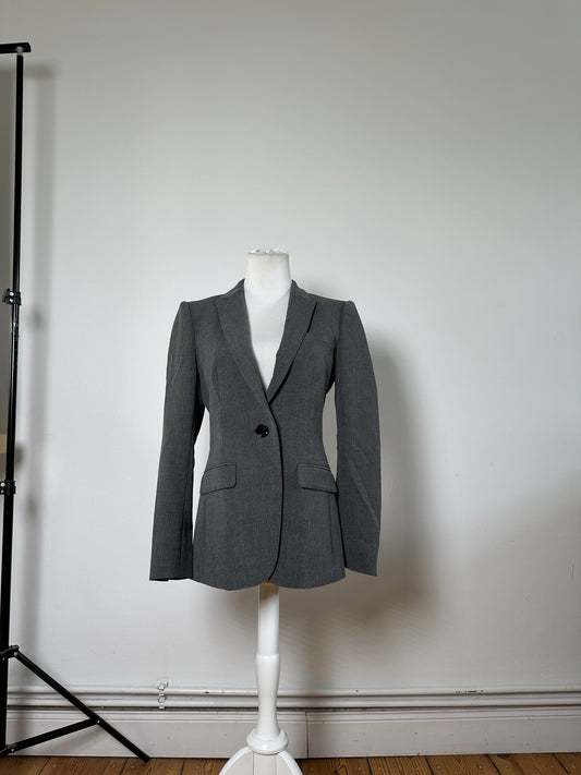 Vintage Burberry Wool Blend Blazer Grey M