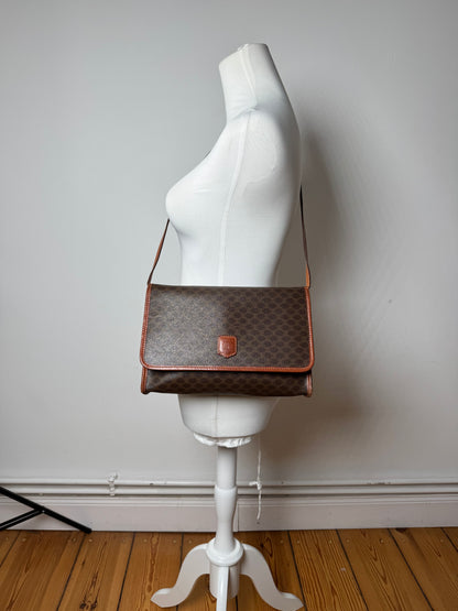 Sac vintage en cuir monogramme Céline Paris marron