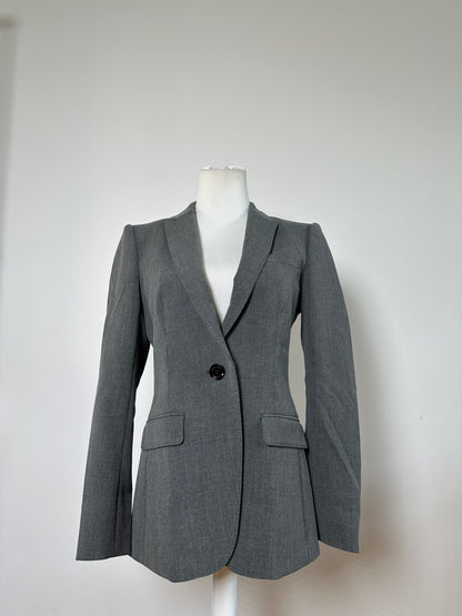 Vintage Burberry Wool Blend Blazer Grey M