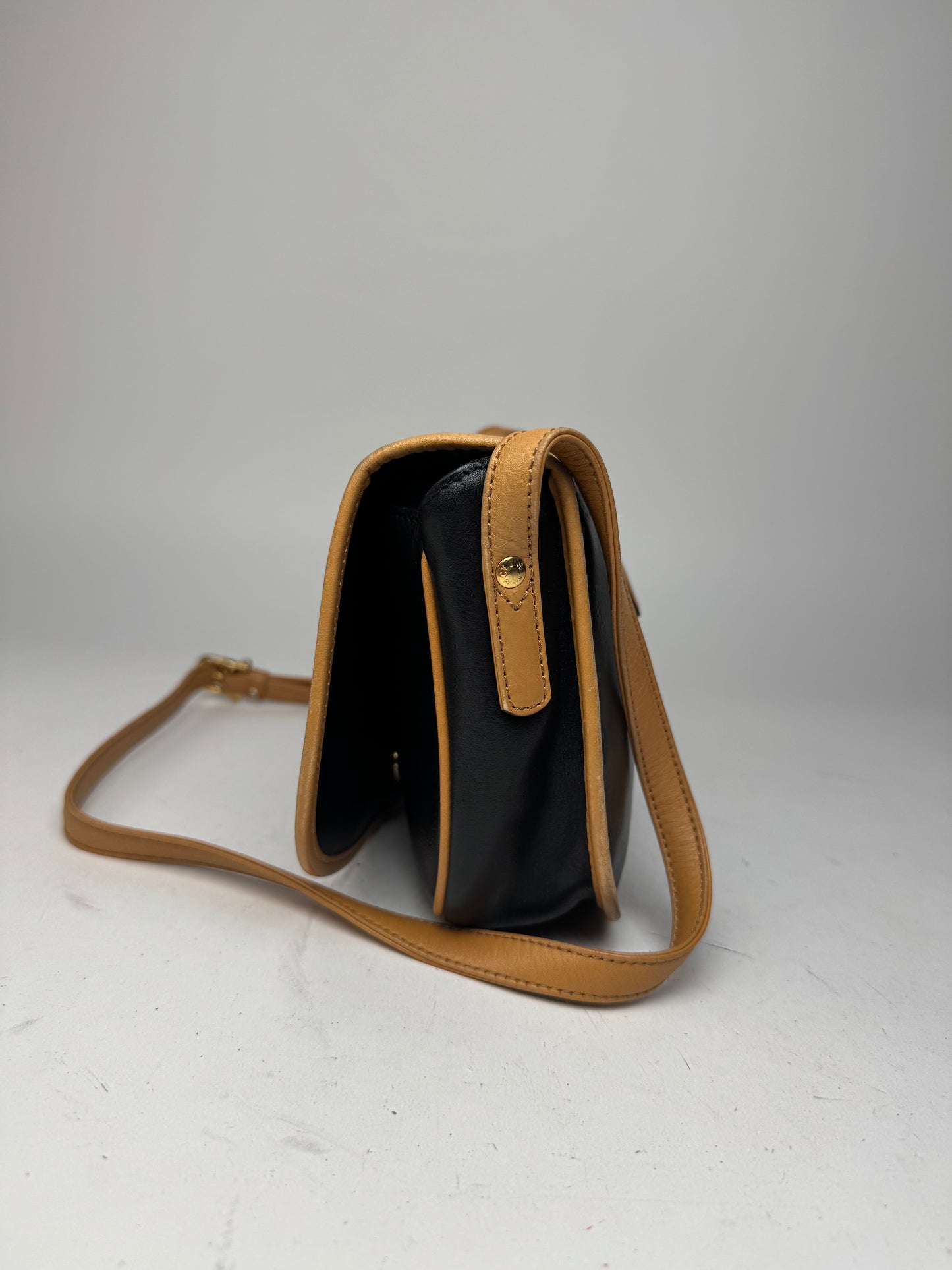 Vintage Celine Paris Crossbody / Shoulder Bag Brown Black