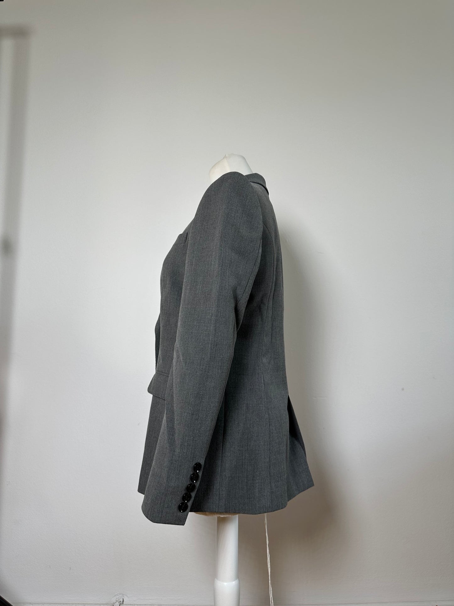 Vintage Burberry Wool Blend Blazer Grey M