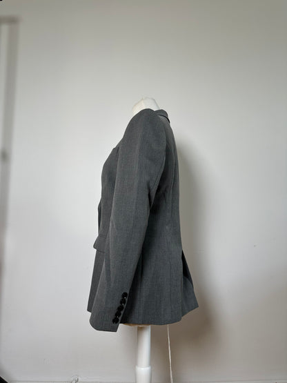 Vintage Burberry Wool Blend Blazer Grey M