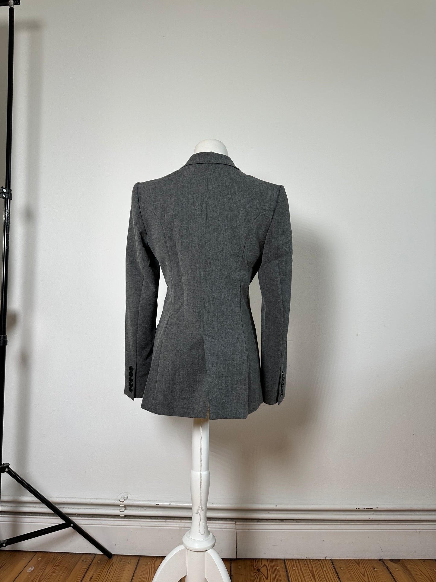 Vintage Burberry Wool Blend Blazer Grey M